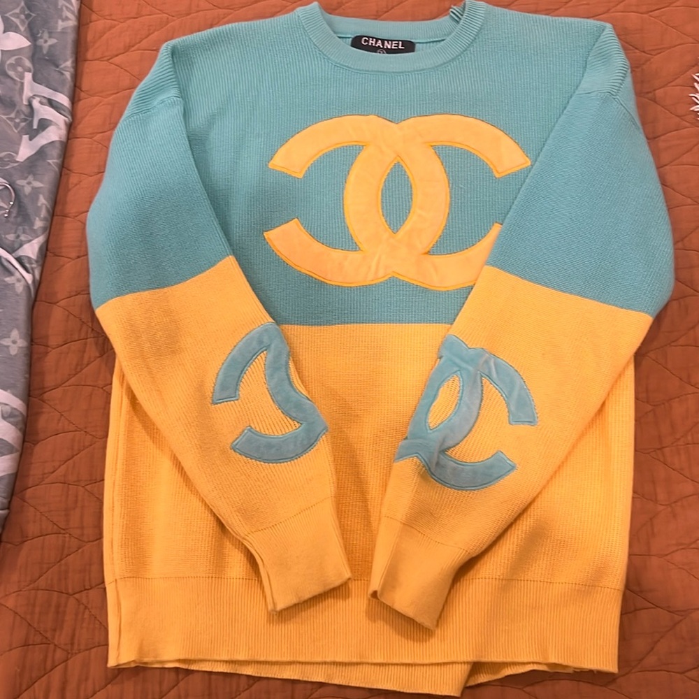 New Teal and Yellow Sweater
